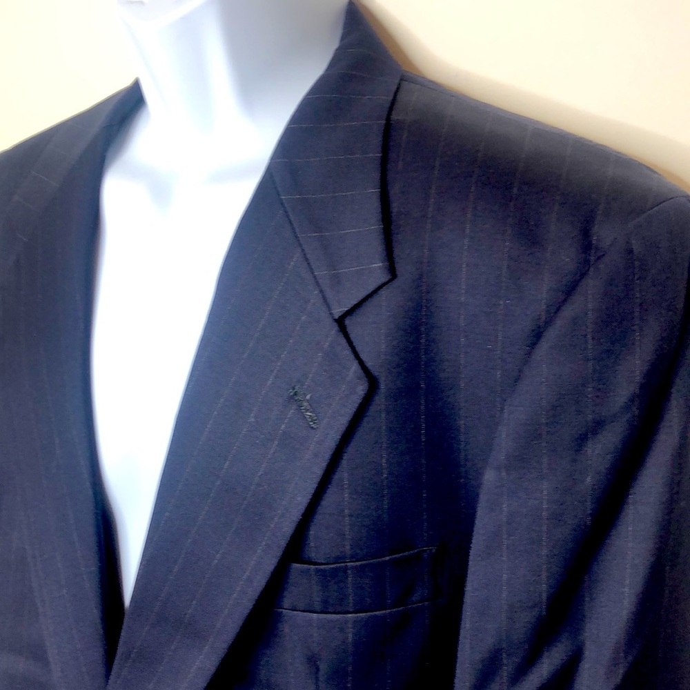 Men’s Hart Schaffner & Marx Gold Trumpeter Nordstrom Pinstripe Suit - Picture 2 of 12